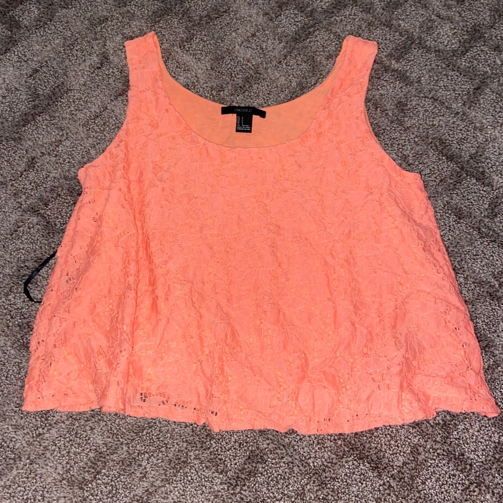 Peach flowy tank